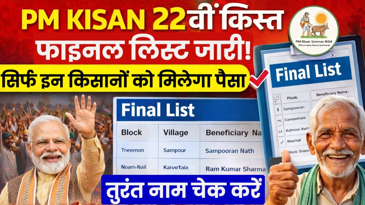 PM Kisan 22th Installment Final List